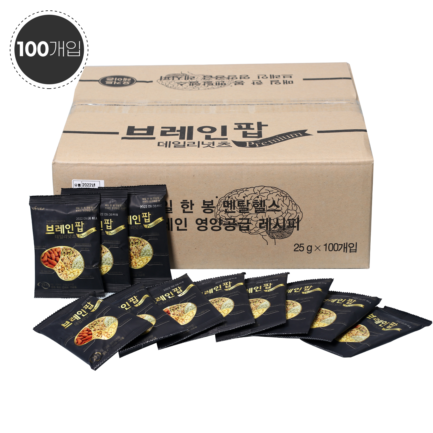 브레인팝 데일리넛츠 요거트 100개입 (25g/100개입)(벌크)