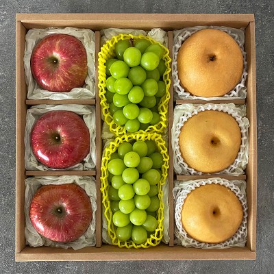 [추석특선] [오늘의과일] 사과/배/샤인머스켓 혼합과일 선물세트 (샤인머스켓2 + 사과3 + 배3)_1
