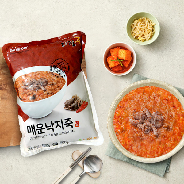 [다림푸드] 얼큰하고 매콤한 매운낙지죽 500gx3팩