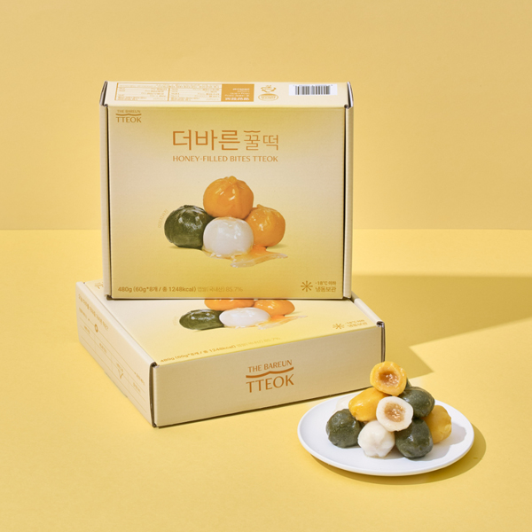 [떡마을] 백미,쑥,단호박 한입쏙 삼색꿀떡 480g(8봉x4알)/총32알